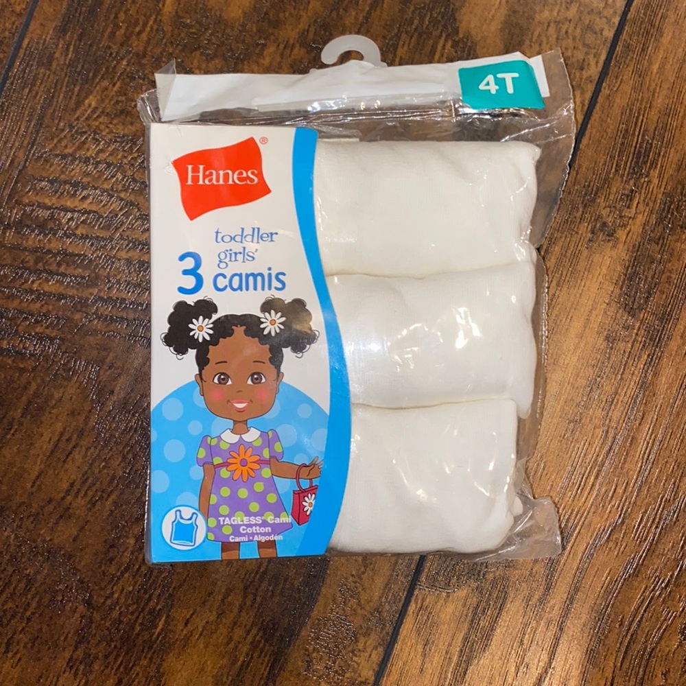 3 Pk. Hanes Tagless Toddler Girls Camis